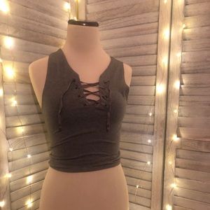 Lace up tank top